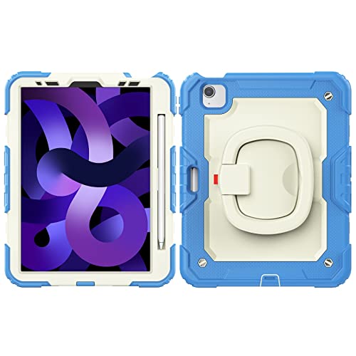 Coque TPU résistante aux chocs couleur pour iPad Air 5 poignée 360