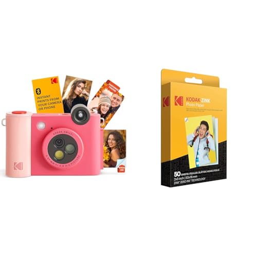 Image of Bundle of KODAK Smile+ 2-in-1 Digital Instant Print Camera & Wireless Bluetooth Photo Printer + KODAK 2 inchx3 inch Premium Photo Paper (50 Sheets)