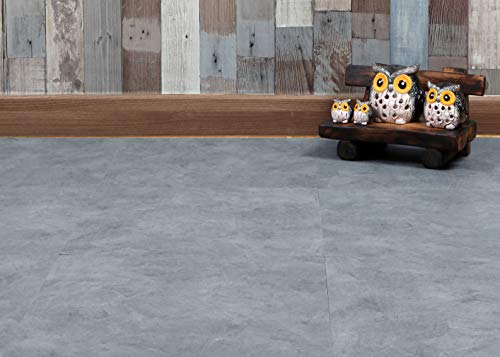 Roserosa Peel And Stick Engineered Pvc Tiles Stone Concrete Pattern Self Adhesive Durable Vinyl Flooring (Eck-203 : Square 4 Tiles) #TOP6