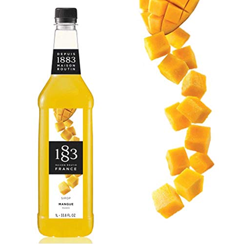 Image of 1883 Mango Syrup for Drinks, Made in France, 1 Liter Plastic Bottle
