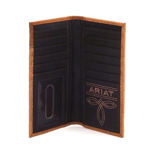ARIAT Men's Genuine Leather Floral Embossed Rodeo Wallet4