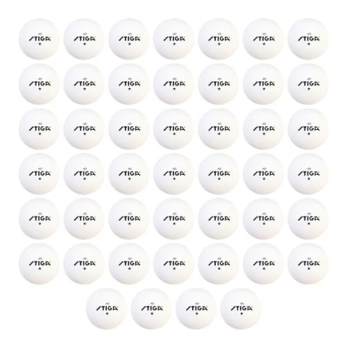 STIGA Ping Pong Balls – 46pk White 1-Star Table Tennis Balls, Official Size 40mm ABS Balls, Ultimate Durability for Indoor/Outdoor Ping Pong Tables