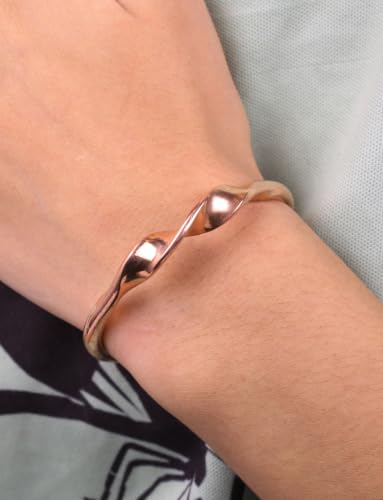 Image of Touchstone Copper Bracelet Tibetan Style. Hand Forged with Solid and high Gauge Pure Copper.
