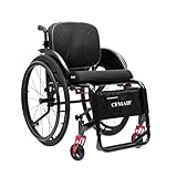 CFMAIF Rollstühle für den Sport mit Selbstantrieb, Leicht Rollstuhl Aluminium, Transitrollstuhl für die Wohnung und Unterwegs(42cm/16.2in seat,Black)