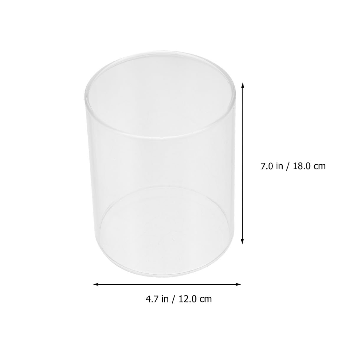 FUOYLOO Glaszylinder Windlicht mit Boden 18x12cm Teelicht Ersatzglas für Hochzeit und Wohnzimmer Transparente Tischdeko für Innen und Außen