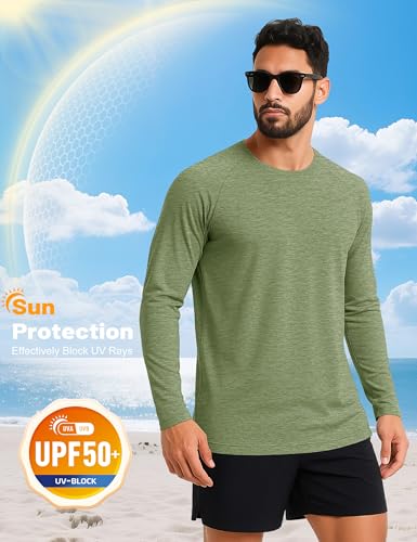 MAGCOMSEN Men's Long Sleeve Shirts UPF 50+ Sun Protection Dry Fit Shirts Athletic Fishing Hiking Workout Rash Guard2
