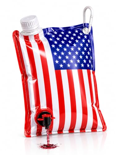 American Flag Flask for Liquor, Wine, Drinks: Beverage Dispenser Holds 2 Liters for Summer, July 4, Sports Tailgating, Birthday, Graduation, Cruises, Boating, BBQ Parties, by Party Flasks American Flag Flask for Liquor, Wine, Drinks: Beverage Dispenser Holds 2 Liters for Summer, July 4, Sports Tailgating, Birthday, Graduation, Cruises, Boating, BBQ Parties, by Party Flasks