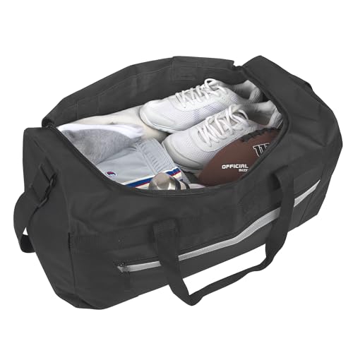 40 Litre, 22 Inch Duffle Bag for Women Men Travel; Large Duffel Bag with Shoulder Strap, Sections (Black) - Image 3