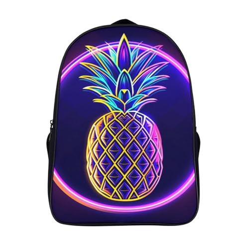 Mochila escolar de piñas impermeable en tela de poliéster y lienzo para estudiantes 40x28x16cm