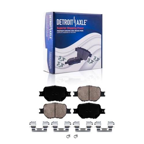 Image of Detroit Axle - 4pc Brake Pads for 2005-2010 Scion tC, 4 Front and Rear Ceramic Brake Pads 2006 2007 2008 2009 Replacement
