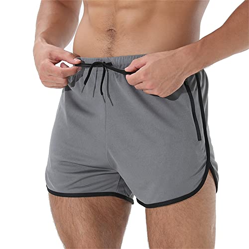 Shorts de corrida masculino com bolsos para treino de ioga, corrida, shorts esportivos 2 em 1, short