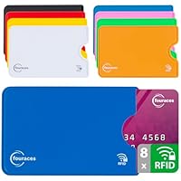 fouraces 8X RFID Blocker Schutzhülle Sicherheit gegen Datenklau - NFC Hülle - Kartenhülle für Kreditkarten und EC Karten, EC Kartenhülle für Bankkarten