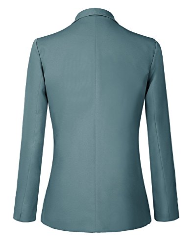 Urban Coco Women's Office Blazer Jacket Open Front (S, Lake Blue) #TOP2