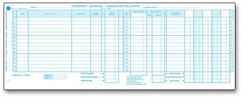 ABC Compact Max Columns Journal. Document payments Quickly and accurately with This Handy Register, Featuring 21 General Disbursement Columns for Detailed recordkeeping (25 Journals)