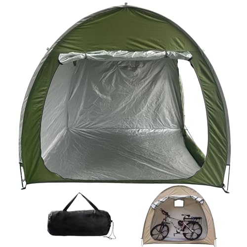 自転車 テント サイクルハウス 1-2/3-4台用 防水オックスフォード生地 防風性、防水性、紫外線防止、耐摩耗性、耐久性 組み立てが簡単 (210*150*165cm,グリーン)