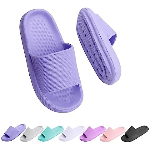 Cloud Slides for Kids, Girls Boys Pillow Slippers Shower Bathroom, Comfort Non-Slip Thick Sole Slippers Summer Beach Shoes for Little Kid/Big Kid Cover