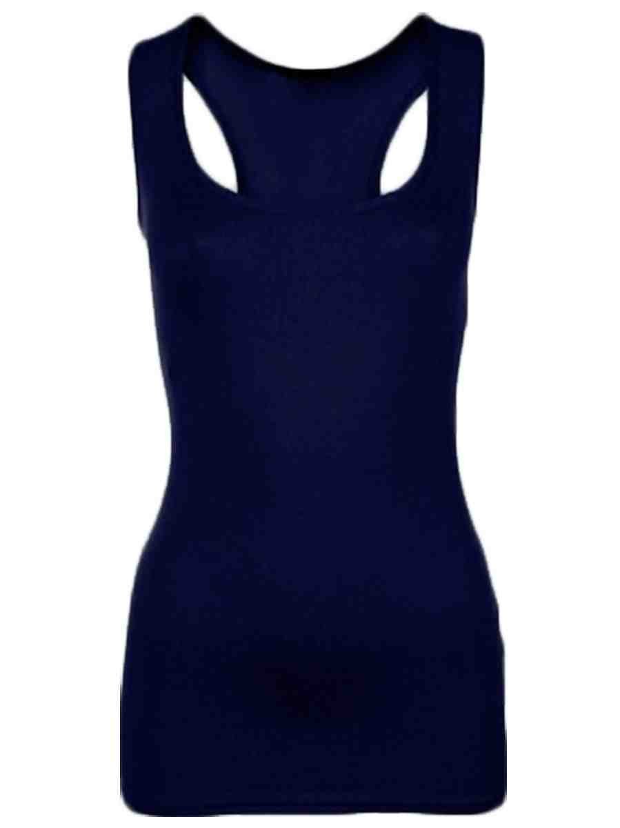 Comfiestyle Ladies Racer Back Vest Top. Navy