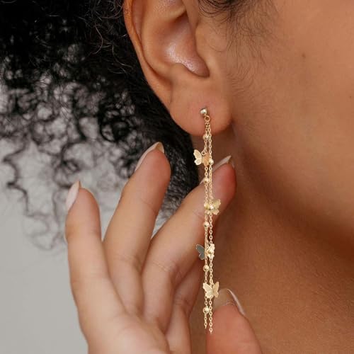 VRIUA Dangle Earrings for Women - 14K Gold Plated Statement Drop Earrings Dainty CZ Wedding Dangling Earrings Trendy Jewelry3