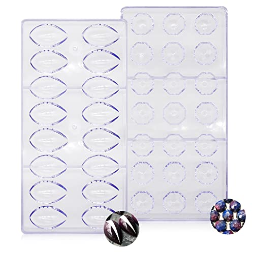 RoadLoo Lot de 2 moules à chocolat transparents en polycarbonate