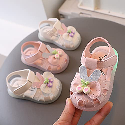 Toddler Baby Girls Cute Light Up Sandals Soft Sole Closed Toe Comfortable Luminous Sneakers Toddler Holiday Shoes4