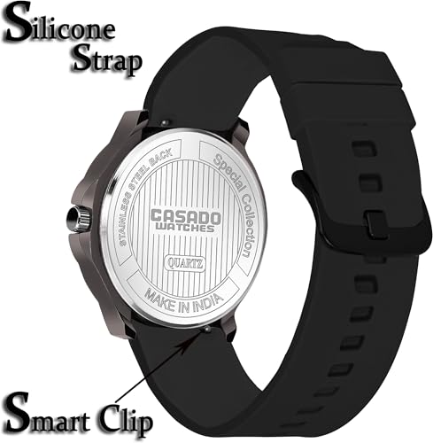 Image of Casado Stylish Men Silicone Round Analog Quartz Movement Wrist Watch | Black