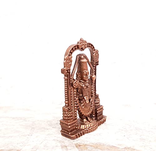 Image of Copper Idols India, 2.3 inches, Handmade Lord Balaji, 50 Grams, Patina Antique Finish, Pack of 1 Piece