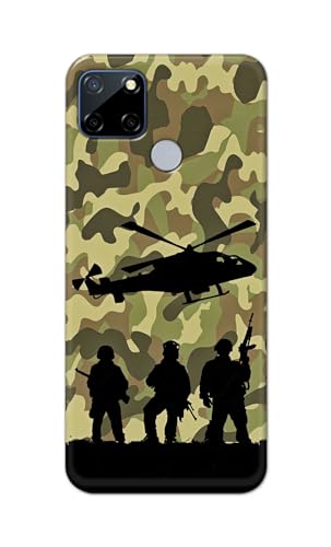 Image of Printed Hard Back Cover Case for Realme C12 Back Cover (Army) -1111