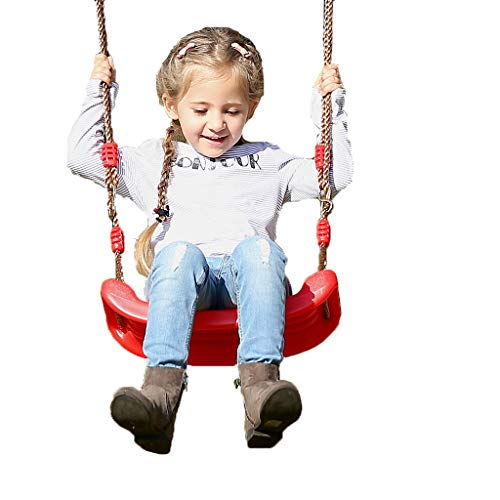 AIPINQI Swing Seat for Kids, Playground Swing Set Curved Swing Tree Swing for Outside Backyard Playground Holds 220lbs/100kg for 3-10 Years Kids Children, Red