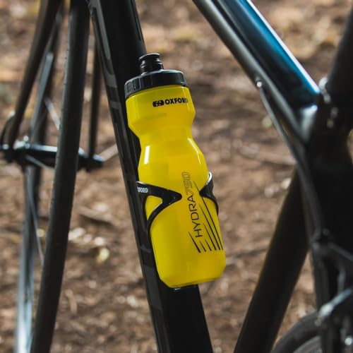 Oxford Bike Bottle Holder and 750ml Yellow BPA-Free Water Bottle Set, Durable Matt Black Cage - Image 4