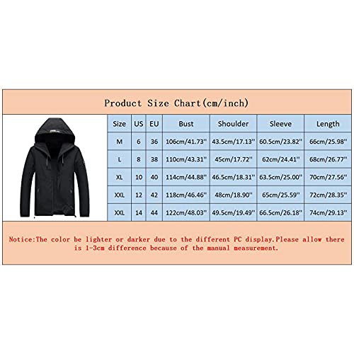 Ewisvgh Mens Lightweight Drawstring Hoodie Rain Jacket Waterproof Shell Full Zip Up Raincoat Windbreaker For Hiking Travel #TOP2