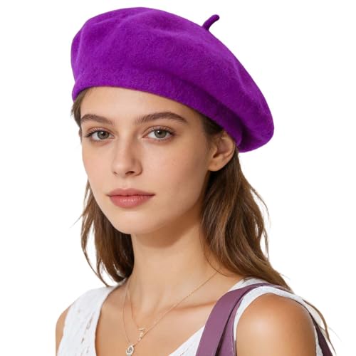Image of Jolbndcv 6PCS Beret, French Beanie, Outdoor, Winter, Fashion Lady Hat | One Size Fits Most,Solid Color,Stretchable,for All Season