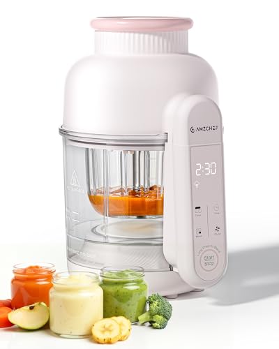 AMZCHEF Robot de cocina para bebé 6-en-1 Vaporera & Licuadora – Programas por Etapas de Edad...