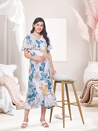 Image of AV2 Womens Viscose Maternity | Nursing |Feeding | Breast Feeding Dress with Zippers for Post Pregnancy