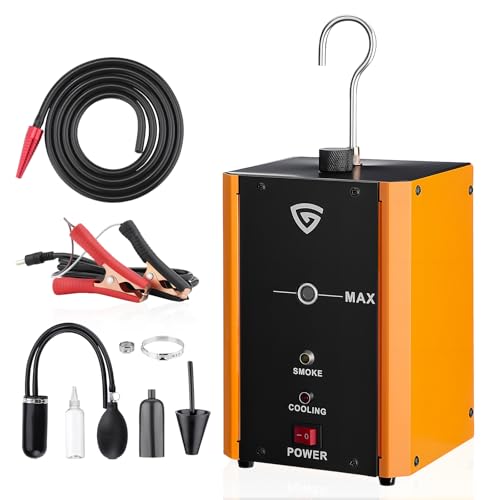 GEARMONSTER Nebelmaschine KFZ Rauchmaschine Lecksuchgerät mit Eingebaute Luftpumpe DC 12V Rauch Maschine für Autos Motorräder Leicht-LKWs Boote ATV Schneemobile