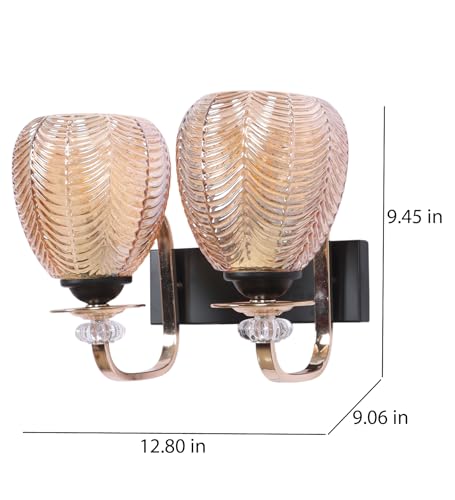 Image of ELAINTE Premium Wall Light | | Elegant Glass Wall Lamp for Living Room & Hallway | 3 Years Warranty | Free Bulb (Twin-Double)