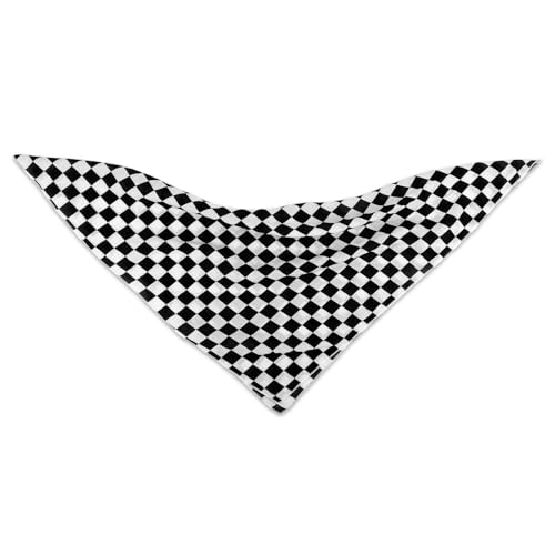 Mikovivi Pañuelo Cuadrado Cuadros Blancos y Negros, Unisex Diadema Cuadrada a Cuadros Apta Tanto para Hombres Como para Mujeres Que Practican Deporte