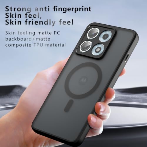 Image of QUIETIP Magnetic Case for Motorola Edge 70 Max with Screen Protector,Compatible with MagSafe Black