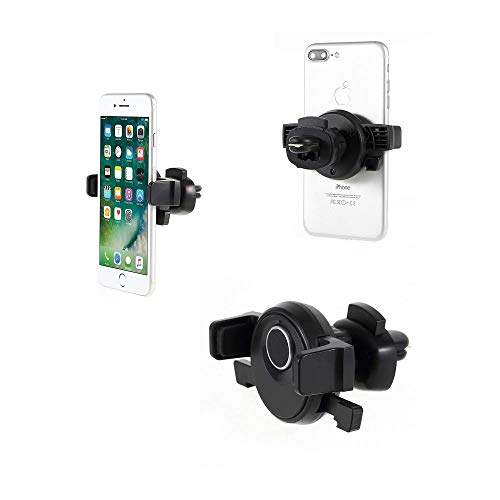 DFV mobile - Rotatable Car Air Vent Phone Holder Stand Mount with Automatic Clip Compatibile con WIKO View Go (2018) - Black