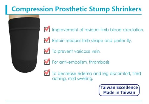 Image of Prosthetic Stump Shrinkers- Above Knee, 25cm, Compression, Amputee Socks, 20-30, Daily use, Taiwan Excellence L