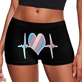 Transgender Flag Heart Beat Fashion Women's Boxer Briefs Breathable Underpants Trunks Stretch Underwear