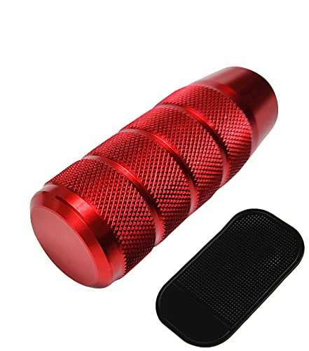 R-STYLE アルミ削りだし メタリックカラー 汎用シフトノブ 5MT スパイダーマット付きモデル (レッド)