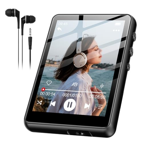 Versione Bluetooth 5.3 e altoparlante integrato: il lettore MP3 e MP4 adotta la versione più recente del Bluetooth 5.3, che è ampiamente compatibile, più anti-interferenza e stabile in trasmissione. Collegamento rapido. Lettore Bluetooth con altoparlanti HD integrati in modo da poter ascoltare la musica al contenuto del cuore. Nota: Attenzione: non adatto per la connessione Bluetooth con telefoni cellulari