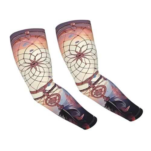 FodPand Native American Dream Catcher Arm Sleeves for Men Women Cooling Sleeve Compression Arm Covers for Outdoor Tattoo Cover up