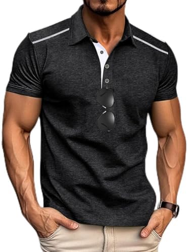 Camisa polo masculina manga curta casual verão camisa clássica go...