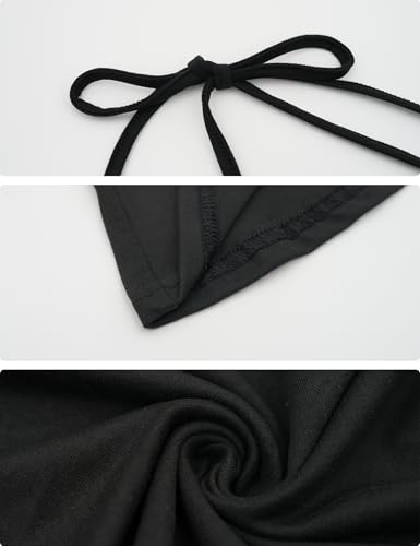 Image of Women's Sexy Halter Tie Backless Square Neck Bodycon Cocktail Party Flowy Summer Mini Sheath Dress