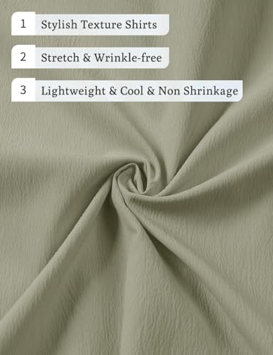 Image of JEMITOP Mens Stretch Wrinkle Free Texture Shirts