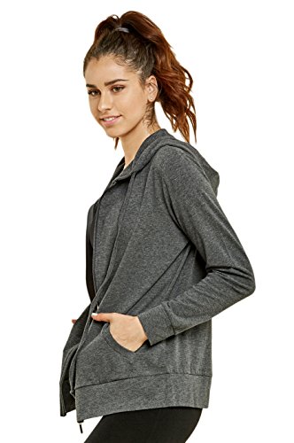 Sofra Women's Thin Cotton Zip Up Hoodie Jacket