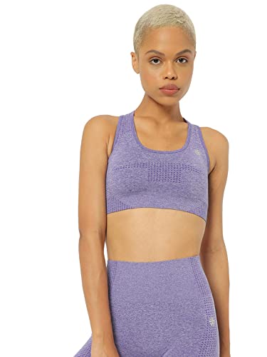 Image of Women's Slip-On Sports Bra | Seamless Technology Full-Coverage Sports Bra | Racerback Medium-Impact Dark Purple