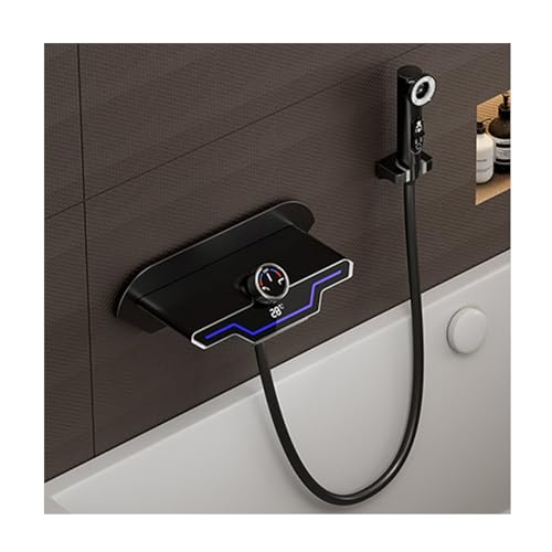 Robinet de baignoire cascade grise haut débit avec douche à main