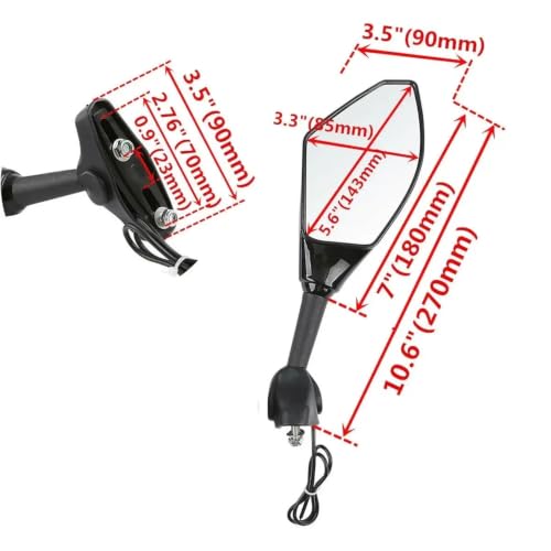 Espejos retrovisores de moto ajustables para FZS1000 FZ8S y FJR1300 5